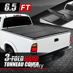 For 00-06 Toyota Tundra 6.5Ft Short Bed FRP Hard Solid Tri-Fold Tonneau Cover