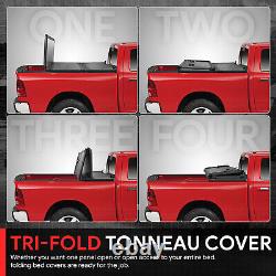 For 00-06 Toyota Tundra 6.5Ft Short Bed FRP Hard Solid Tri-Fold Tonneau Cover