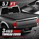 For 09-24 Ram Truck 5.7ft Short Bed Frp Hard Solid Tri-fold Tonneau Cover