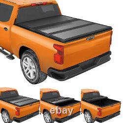 For 14-19 Silverado Sierra Truck 6.5Ft Bed FRP Hard Solid Tri-Fold Tonneau Cover