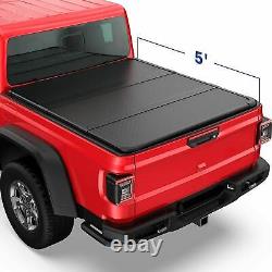 For 2020-2022 Jeep Gladiator JT 5ft Hard Tri-Fold Tonneau Cover Truck Bed Cover