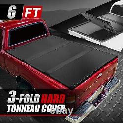 For 89-04 Toyota Pickup Tacoma Truck 6Ft Bed Hard Solid Tri-Fold Tonneau Cover