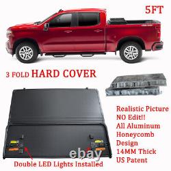 Hard 5FT Tonneau Cover 3-Fold For 04-14 Chevy Colorado GMC Canyon & GMC New
