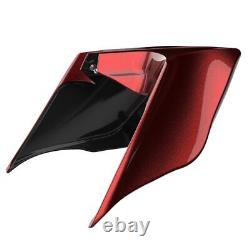 Hard Candy Hot Rod Red Flake Stretched Extended Side Cover Fits Harley 2014+