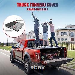Hard Quad-Fold Tonneau Cover For 2007-2022 Silverado Sierra 1500 5.8FT Truck Bed