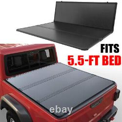 Hard Top Folding 3-Fold Tonneau Cover For 2014-2021 Toyota Tundra 5.5 Ft Bed