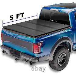 Hard Tri-Fold 5ft Bed FRP Truck Bed Tonneau Cover Fits 2016-2021 Toyota Tacoma