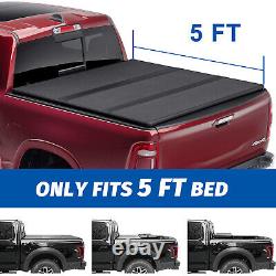 Hard Tri-Fold 5ft Bed FRP Truck Bed Tonneau Cover Fits 2016-2021 Toyota Tacoma