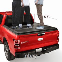 JDMSPEED Lock Hard Tri-Fold Tonneau Cover 5.5ft Bed For 2004-2018 Ford F-150