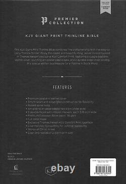 KJV Giant Print Thinline Bible Premium Goatskin Leather Black BRAND NEW