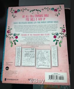 NIV Beautiful Word Coloring Bible For Girls Teal/Leather/Hardcover Brand NEW