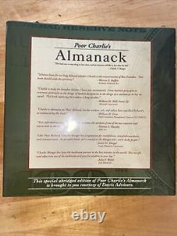 Poor Charlie's Almanack The Wit and Wisdom of Charles T. Munger Brand New HC