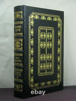 Signed by author, Anansi Boys by Neil Gaiman Easton Press, brand new leather