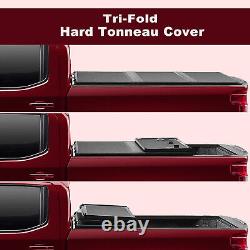 Tonneau Cover Truck Bed 5Ft For 2016 2021 Toyota Tacoma Hard Tri-Fold