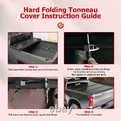 Tonneau Cover Truck Bed 5Ft For 2016 2021 Toyota Tacoma Hard Tri-Fold