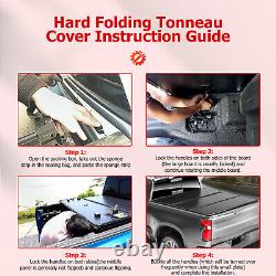 Tonneau Cover Truck Bed 5Ft For 2016 2021 Toyota Tacoma Hard Tri-Fold