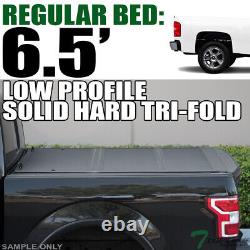 Topline For 07-14 Silverado/Sierra 6.5' Low Profile Hard Tri Fold Tonneau Cover