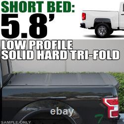 Topline For 2014+ Silverado/Sierra 5.8' Low Profile Hard Tri Fold Tonneau Cover