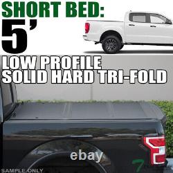 Topline For 2019-2023 Ford Ranger 5' Bed Low Profile Hard Tri Fold Tonneau Cover