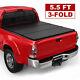Tri-fold 5.5ft Hard Truck Bed Tonneau Cover For 2014-2023 Toyota Tundra On Top