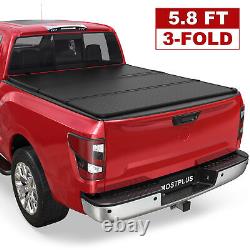 Tri-Fold 5.7FT/5.8FT Hard Truck Bed Tonneau Cover For 2017-2022 Nissan Titan