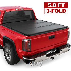 Tri-Fold 5.8FT Hard Truck Bed Tonneau Cover For 2007-2013 Silverado Sierra 1500
