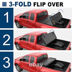Tri-Fold 5FT Hard Truck Bed Tonneau Cover For 2005-2015 Toyota Tacoma On Top