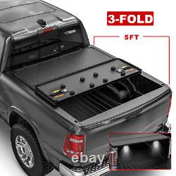 Tri-Fold 5FT Hard Truck Bed Tonneau Cover For 2005-2015 Toyota Tacoma Waterproof