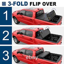 Tri-Fold 6.5FT Hard Solid Truck Bed Tonneau Cover For 2002-2024 Dodge Ram 1500