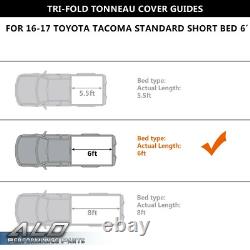 Tri-Fold Hard Solidn Tonneau Cover Fit For 2016-2021 Toyota Tacoma 6ft Bed
